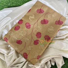 Gold Tissue Kora Organza Saree -Pink -VS655