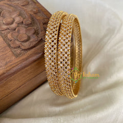 Premium AD Stone Bangles White -G6825