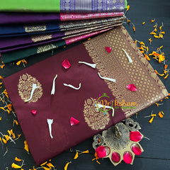 Maroon Festive wear Saree-Litchi Silk Saree -VS010