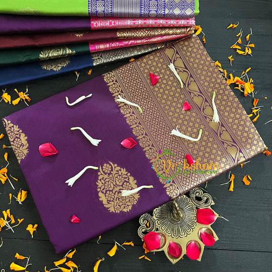 Purple Festive wear Saree-Litchi Silk Saree -VS009