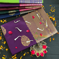 Purple Festive wear Saree-Litchi Silk Saree -VS009
