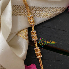 Traditional AD Stone Mogappu Chain-Filigree-White-G4605