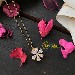 Traditional AD Stone Pendant Mangalsutra-Floral-G4568