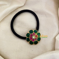 Precious Jadau Kundan Pendant Rubber Band -Flower-H509