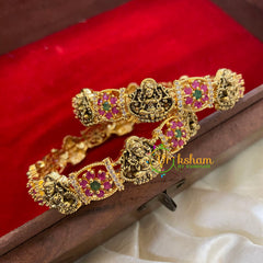 Festive Temple Bangles-Lakshmi-Green-G7890