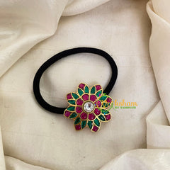 Precious Jadau Kundan Pendant Rubber Band -Star Flower-H512