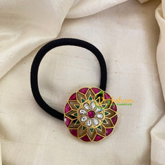 Precious Jadau Kundan Pendant Rubber Band -Kolam -H513