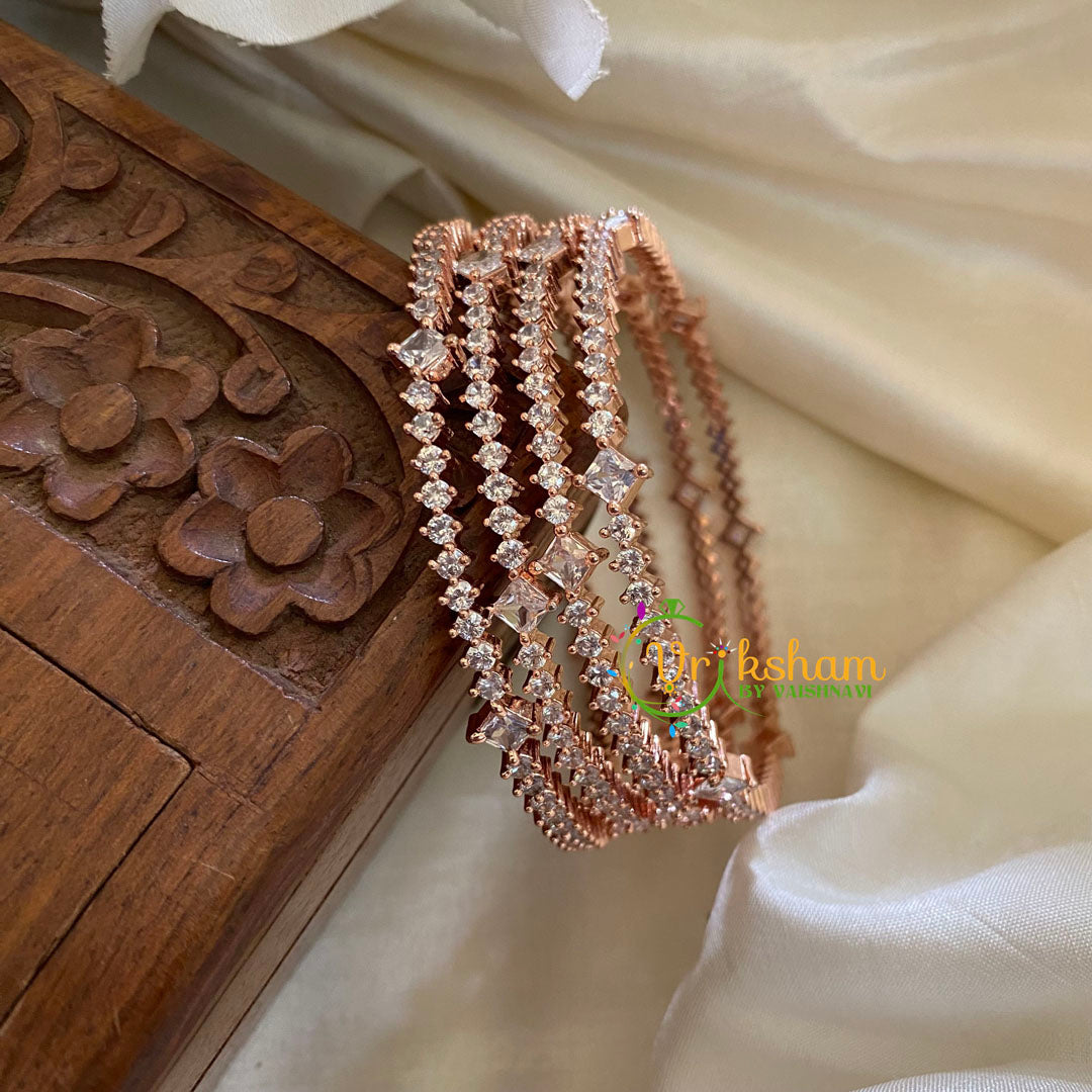 Gold Look Alike AD Stone Bangles -4 Bangles -G9821