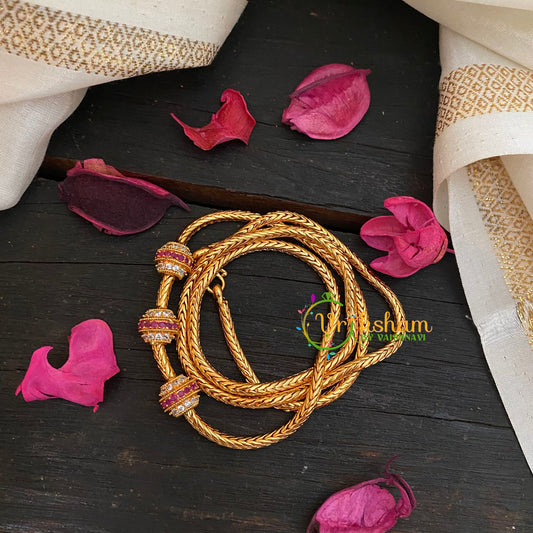 Traditional AD Stone Mogappu Chain-Round-WRW-G4617