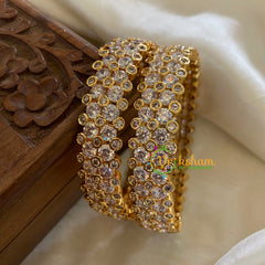 Premium AD Stone Bangles White -G8001
