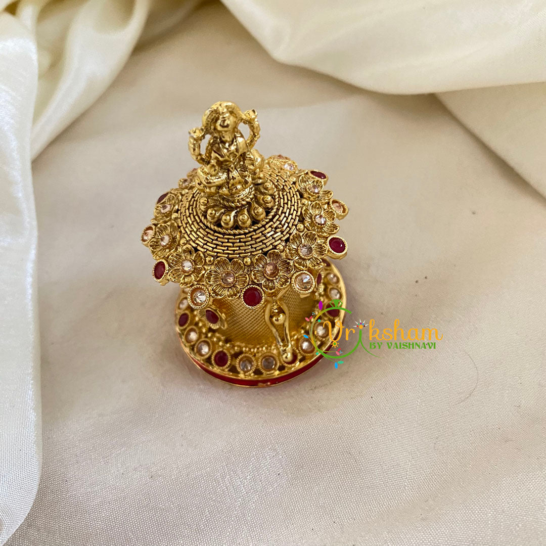 Gold Look Alike Temple Kumkum Box -Lakshmi-G9783