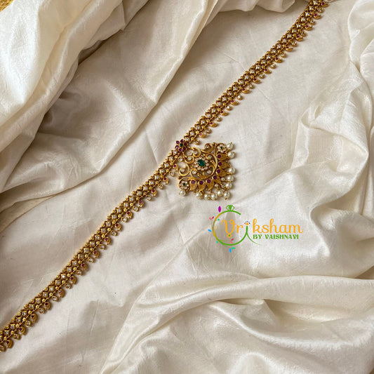 Gold Look Alike Thin Hip Chain with Pendant  -G9103