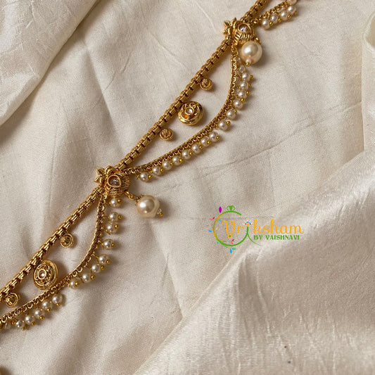 AD Stone with Pearls Designer Fancy Hipchain -G9110