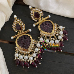 Purple Meenakari Danglers -VV761