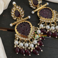 Purple Meenakari Danglers -VV761