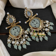 Pastel Green Meenakari Danglers -VV763