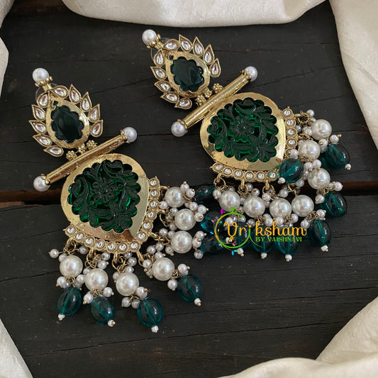 Green Meenakari Danglers -VV765