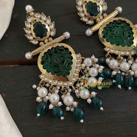 Green Meenakari Danglers -VV765