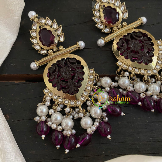 Maroon Meenakari Danglers -VV766