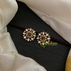 Pink Red Victorian Diamond Studs -VV802