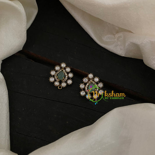 Pastel Green Daily Wear Victorian Diamond Studs -VV801