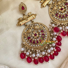 Red Kundan Meenakari Danglers -G8192