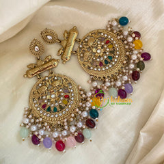 Multicolor Kundan Meenakari Danglers -G8190