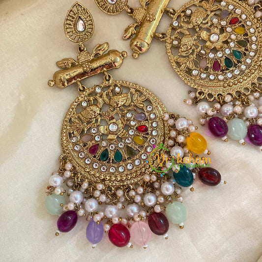 Multicolor Kundan Meenakari Danglers -G8190