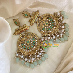 Pastel Green Meenakari Danglers -G8189