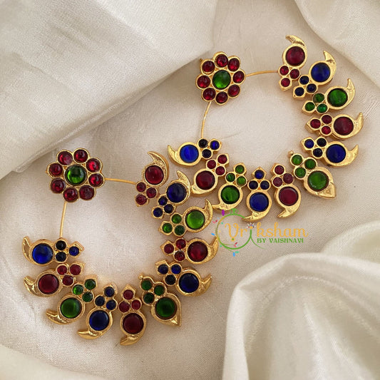 Traditional Kemp Maanga Earrings -Red Blue Green-G6847