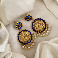 Traditional Kemp Peacock Earrings -Blue-G6842