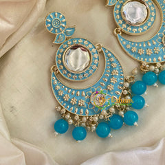 Light Blue Chandbali Meenakari Danglers -G8197