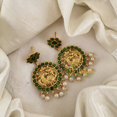 Traditional Kemp Peacock Earrings -Green-G6841