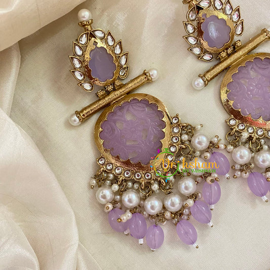 Lavender Meenakari Danglers -G8181