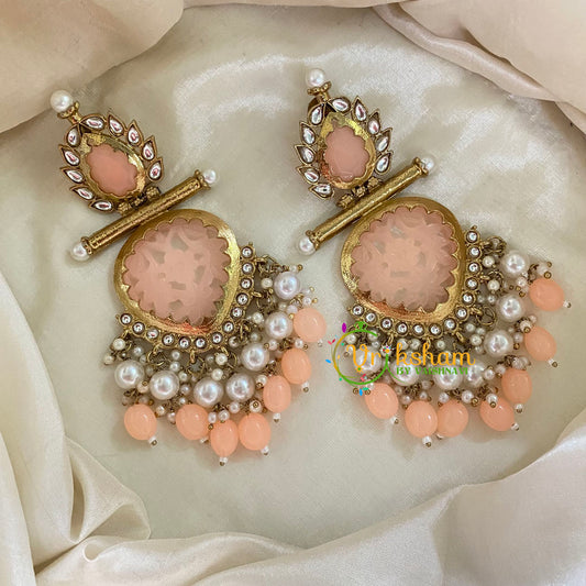 Peach Meenakari Danglers -G8178