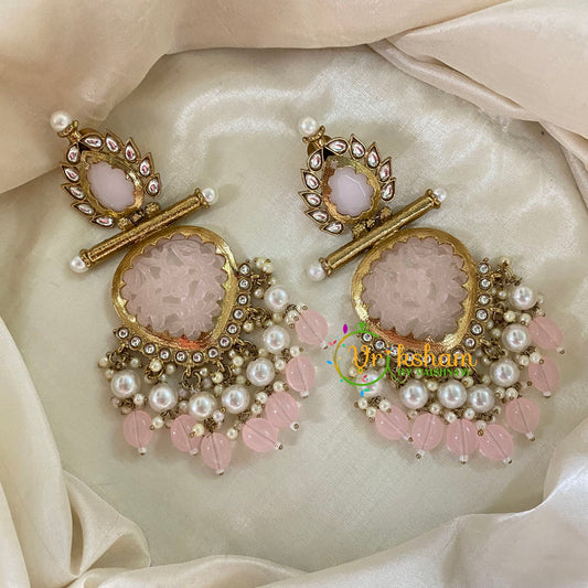 Light Pink Meenakari Danglers -G8177