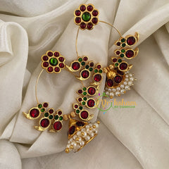 Traditional Kemp Designer Jhumkas- Red Green-G6883