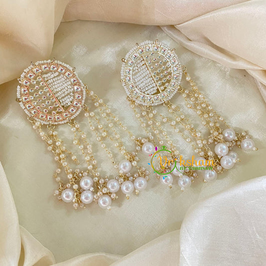 Pearl Designer Kundan Danglers -G8213