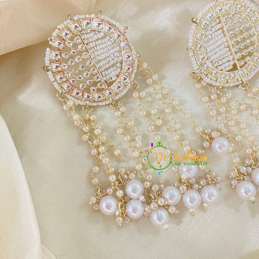 Pearl Designer Kundan Danglers -G8213