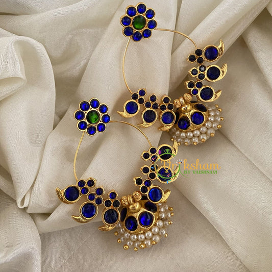 Traditional Kemp Designer Jhumkas- Blue Green-G6885