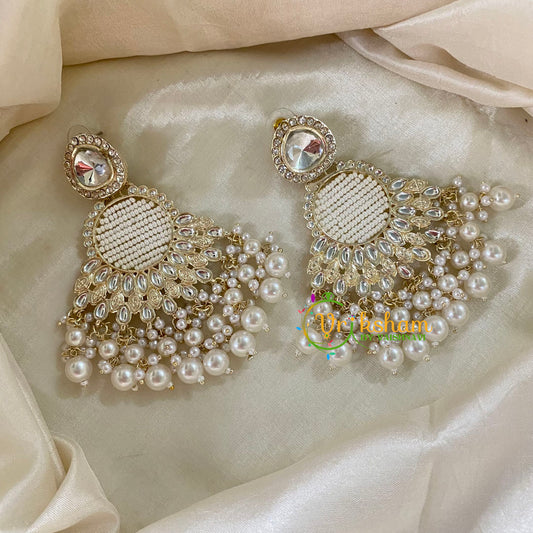 Pearl Designer Kundan Danglers -G8219