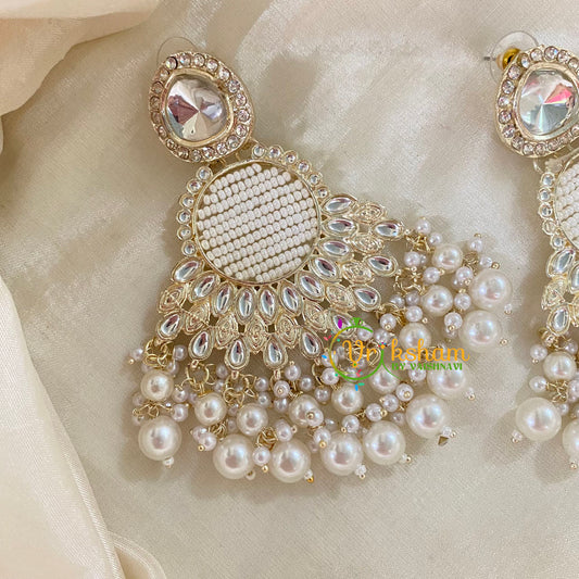 Pearl Designer Kundan Danglers -G8219