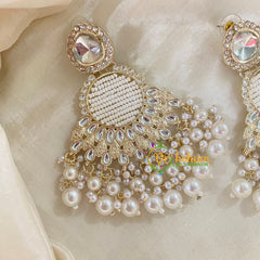 Pearl Designer Kundan Danglers -G8219