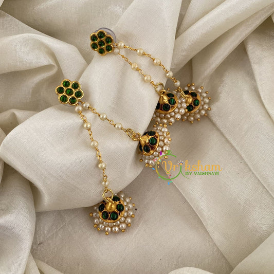 Traditional Kemp Two in One Jhumkas-Green-G6855