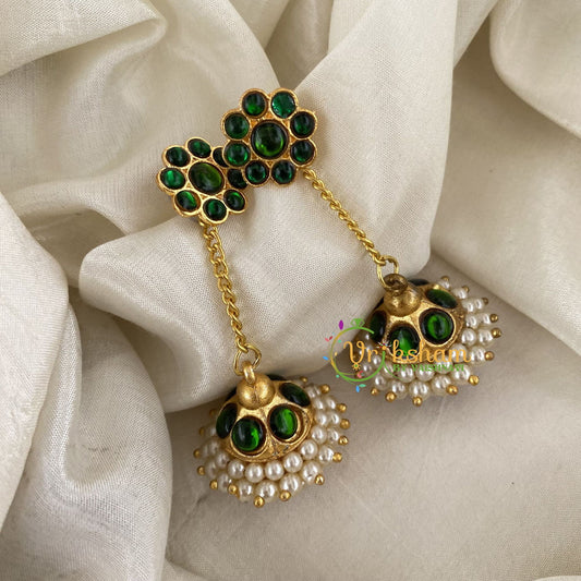 Traditional Kemp Long Jhumka -Green- G6860