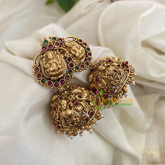 Gold Look Alike Lakshmi Jhumkas -G9129