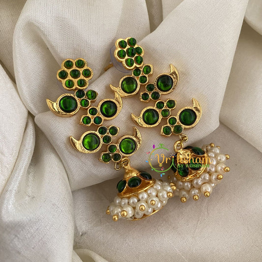 Traditional Kemp Long Jhumka -Green -G6865