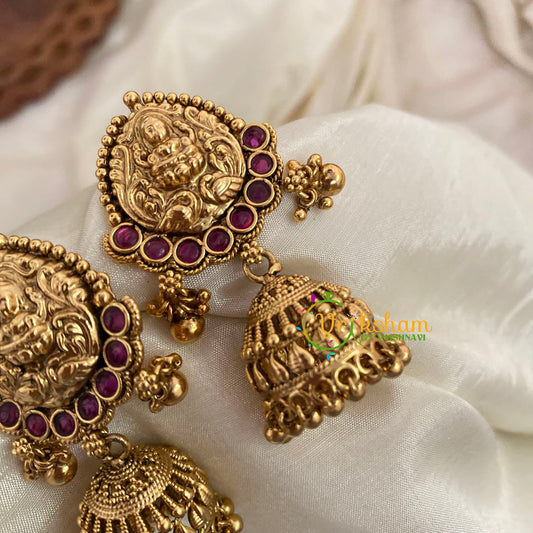 Red Gold Look Alike Lakshmi Jhumkas -G9128