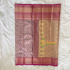 Pastel Pink Silk with Pink Border Saree-Kanchi Silk Saree -VS019
