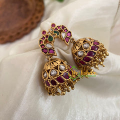 Premium Peacock AD Stone Jhumkas - G9141